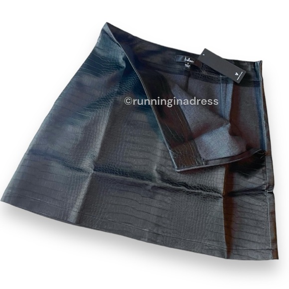 NWT Lulus Going Boldly Black Crocodile Vegan Leather Mini Skirt In Size Small - Picture 9 of 14